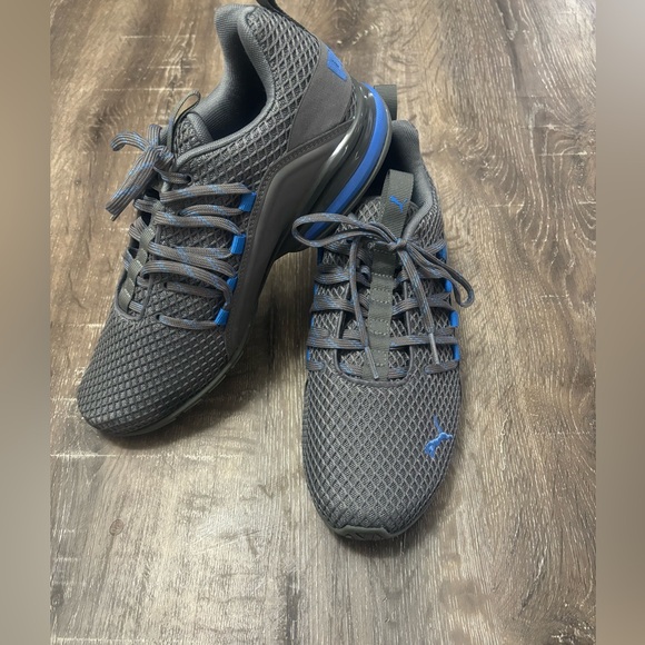 PUMA AXELION SPARK LOW TRAINERS SPORTS SNEAKERS MEN SHOES GREY/BLUE - Picture 5 of 11